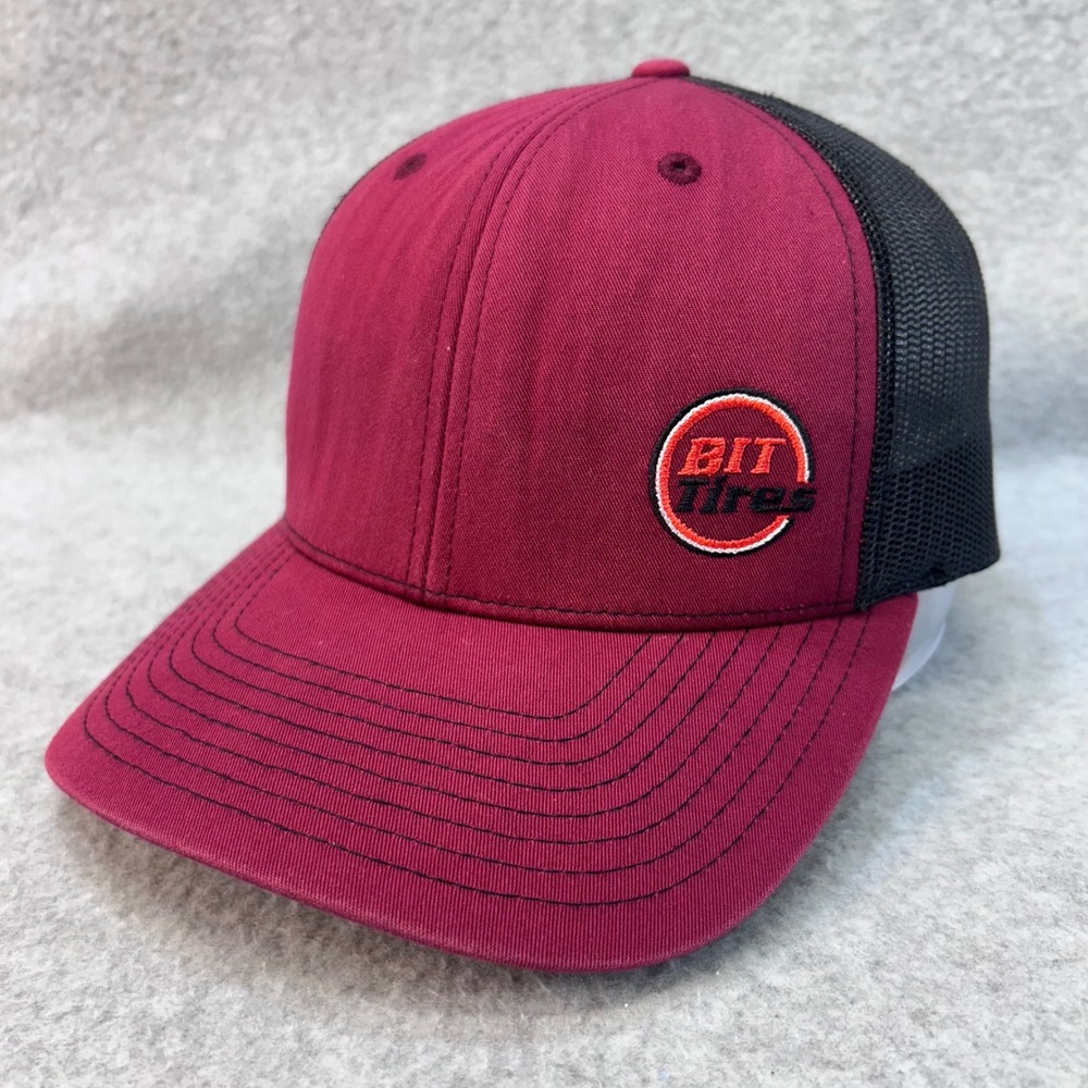 BIT Tires Mens Maroon Richardson Trucker Hat Mesh Snapback Cap OSFA